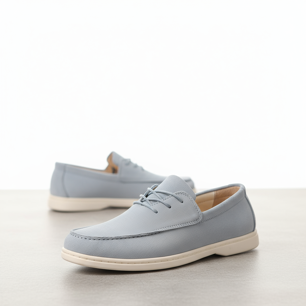 Suede Loafers with Cushioned Sole