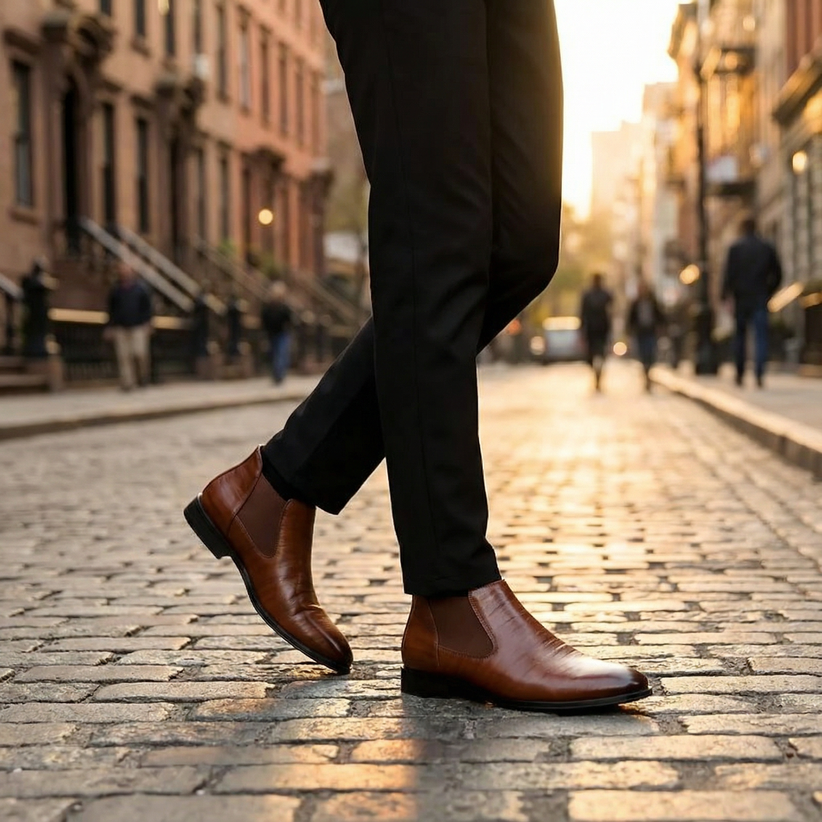 Polished Leather Chelsea Boots with Smooth Finish