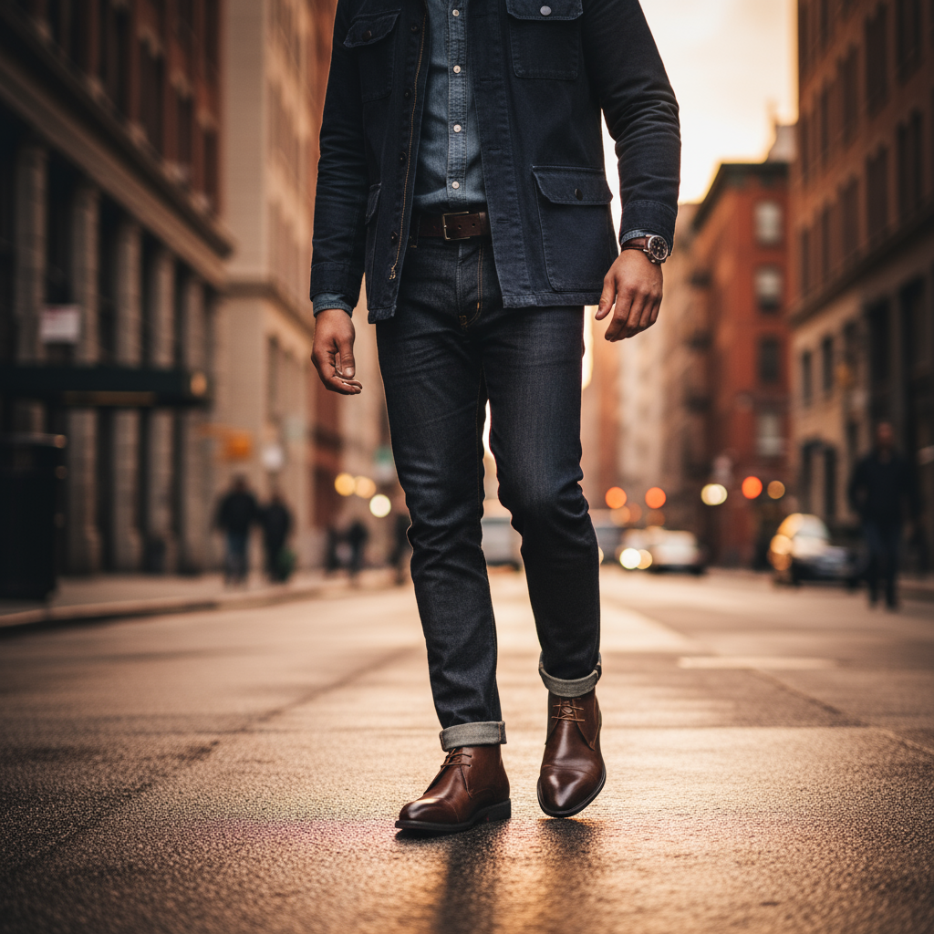 Full-Grain Leather Chukka Boots with Cap-Toe Detail