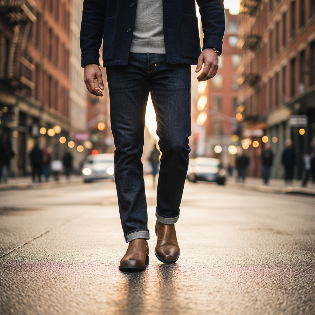 Full-Grain Leather Boots with Rubber Sole