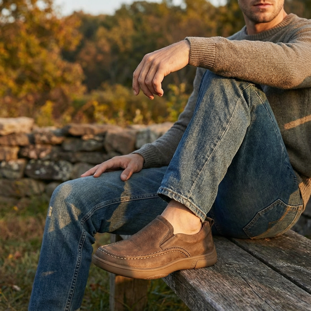 Cowhide Leather Loafers with Broken-In Comfort