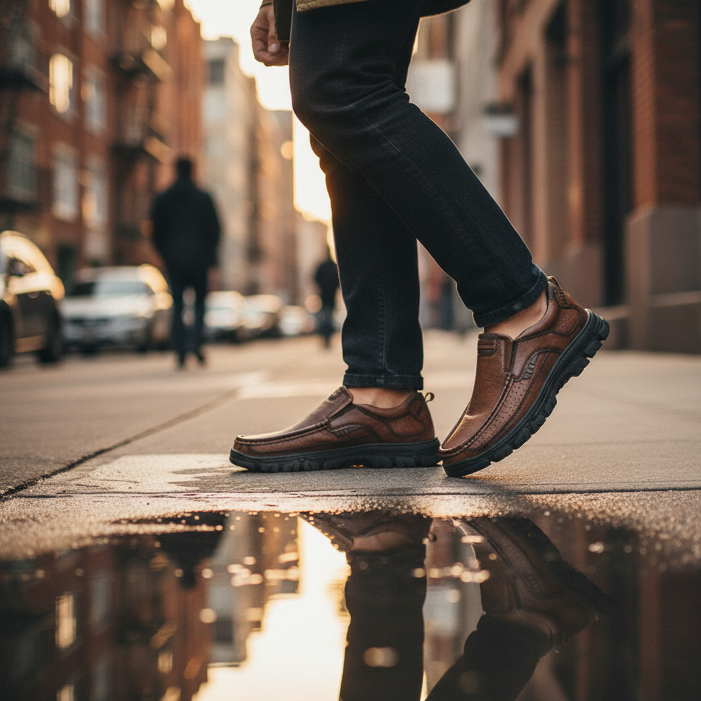 Full-Grain Leather Loafers with Trail-Ready Outsole