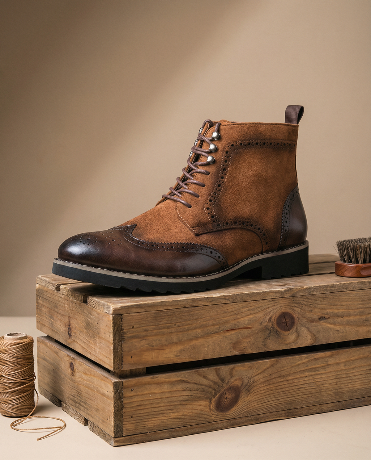Burnished Leather Boots with Broken-In Comfort