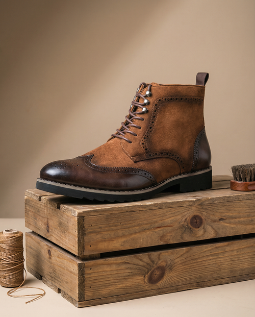 Burnished Leather Boots with Broken-In Comfort