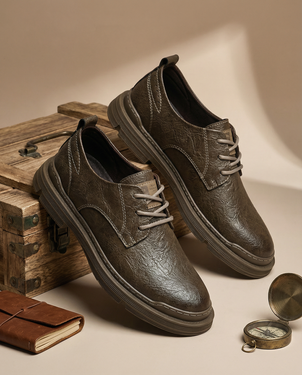 Full-Grain Leather Derby Shoes with Broken-In Comfort