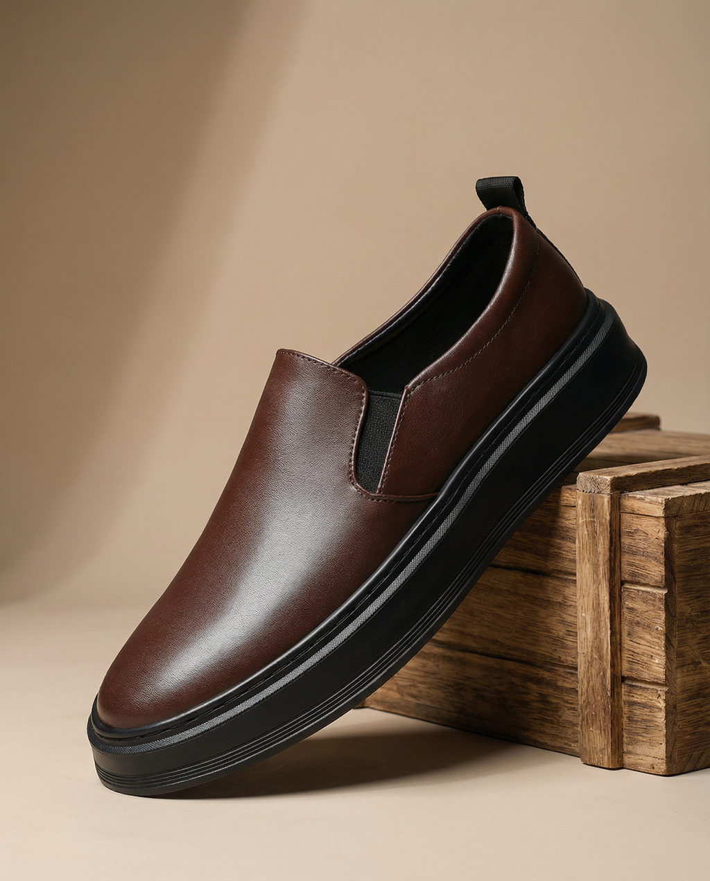 Leather Slip-On Shoes with Broken-In Comfort
