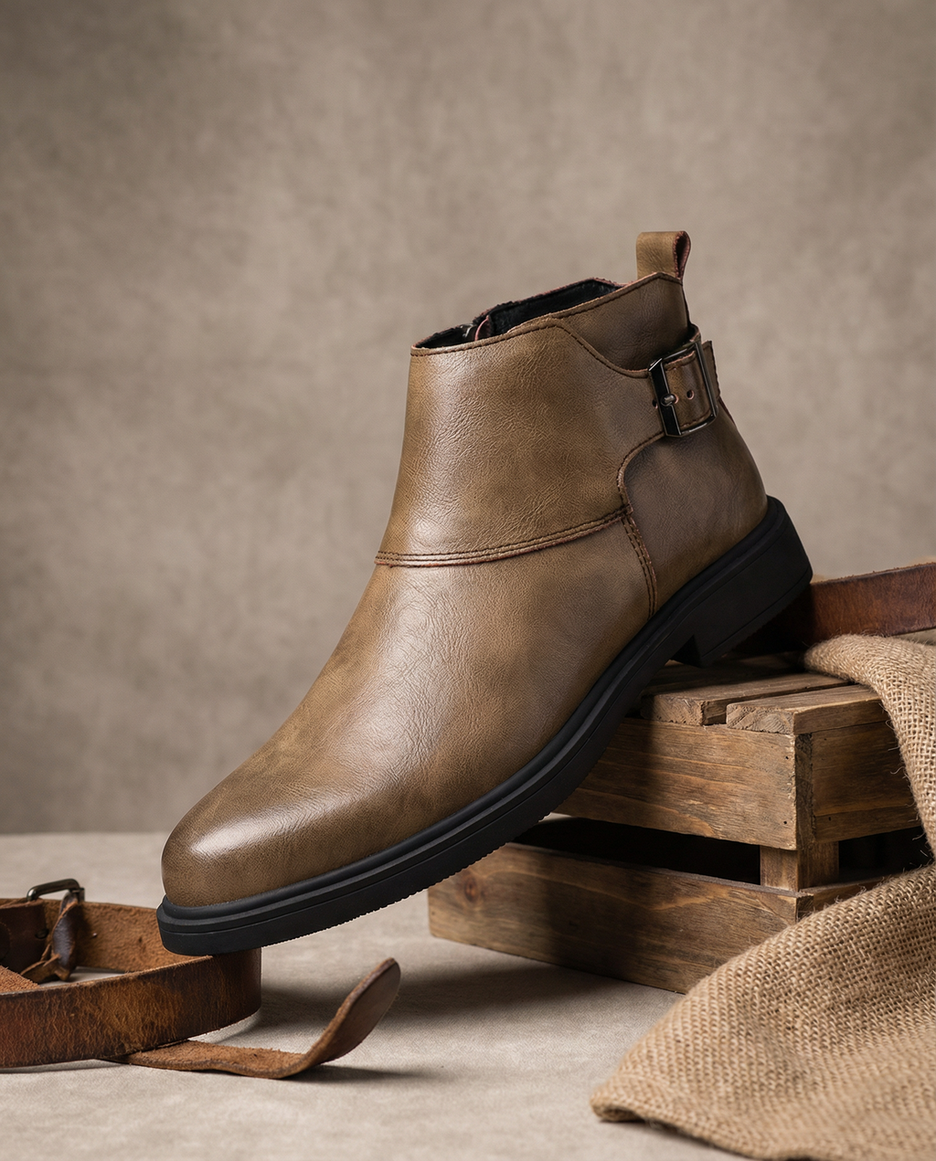 Cowhide Leather Boots with Broken-In Comfort