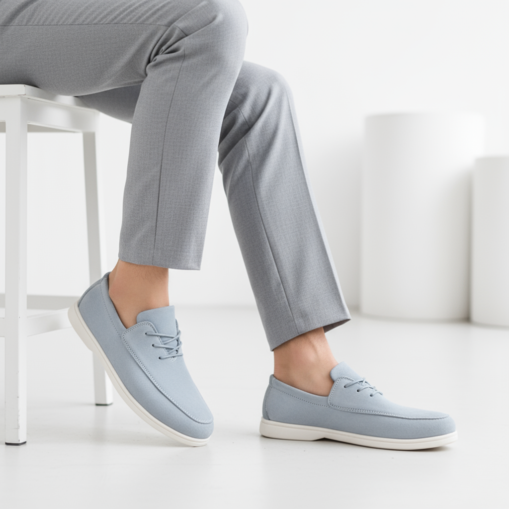 Suede Loafers with Cushioned Sole