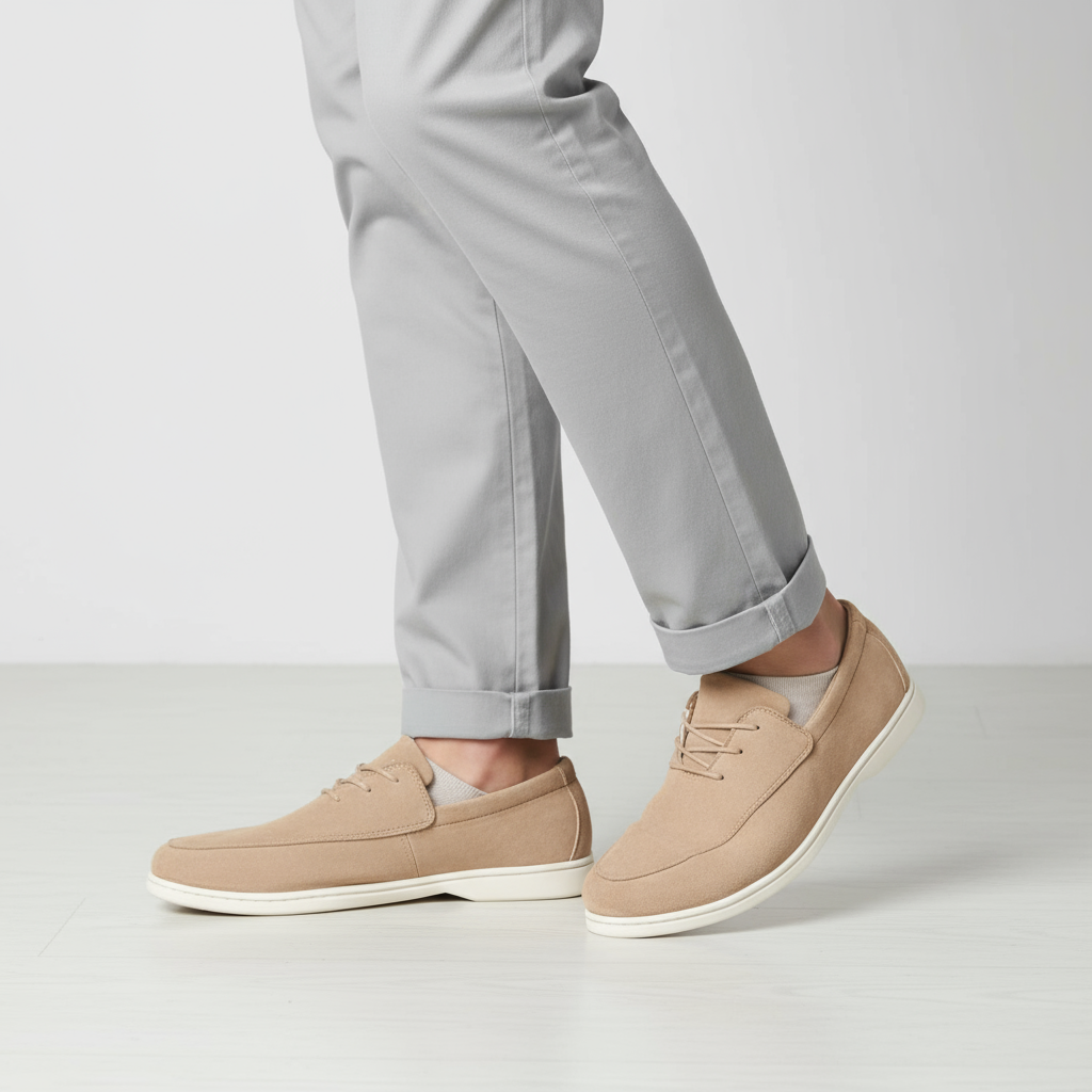 Suede Loafers with Cushioned Sole