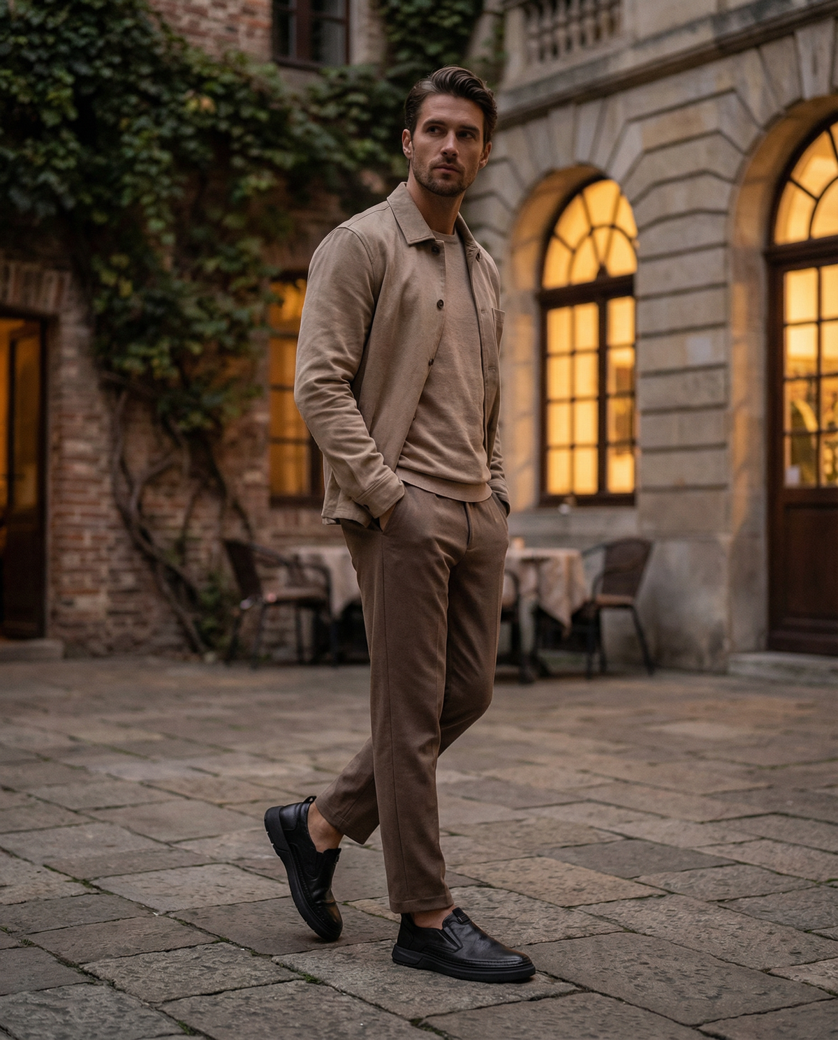 Full-Grain Leather Slip-On Shoes with Sturdy Sole