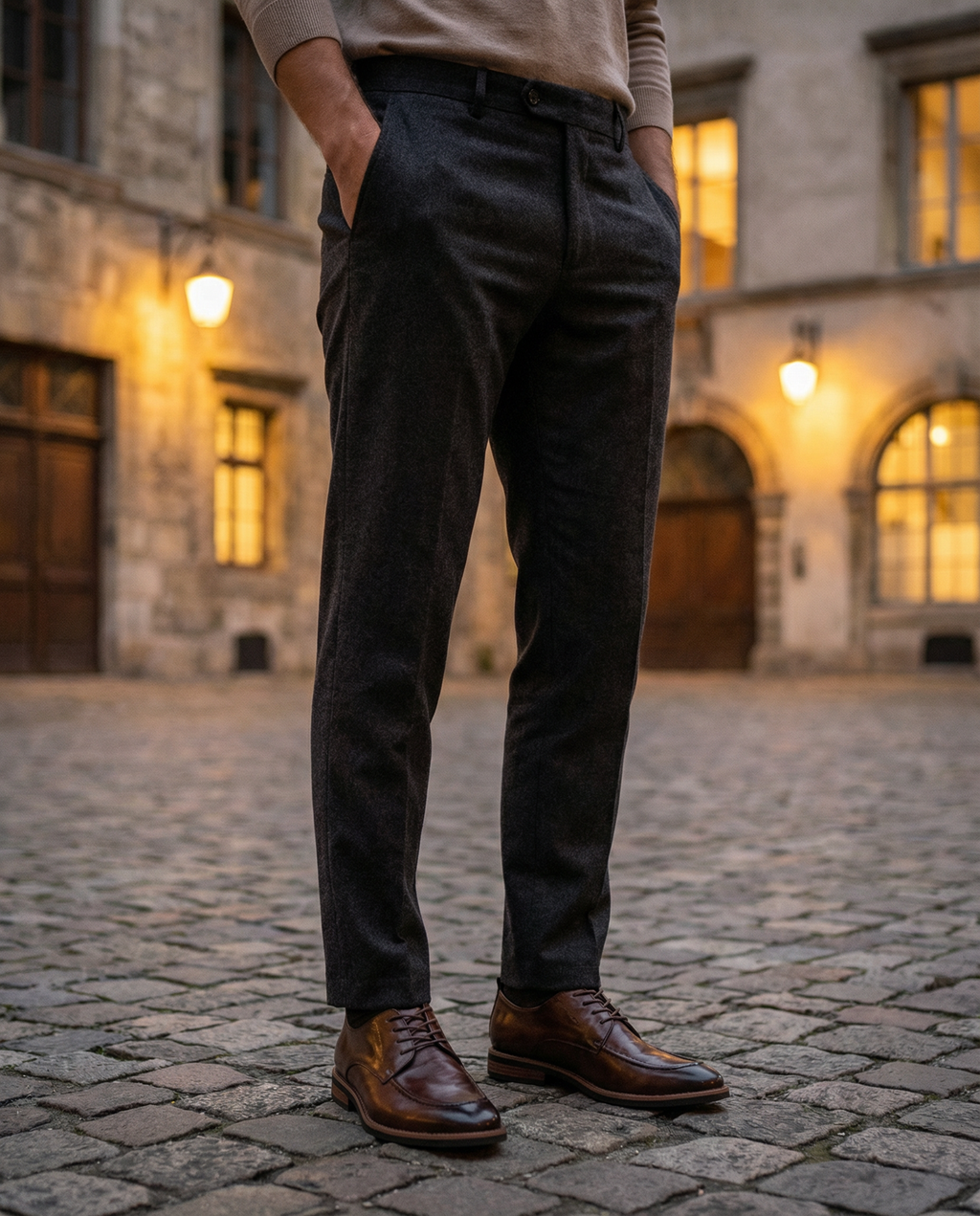 Leather Derby Shoes with Sturdy Sole