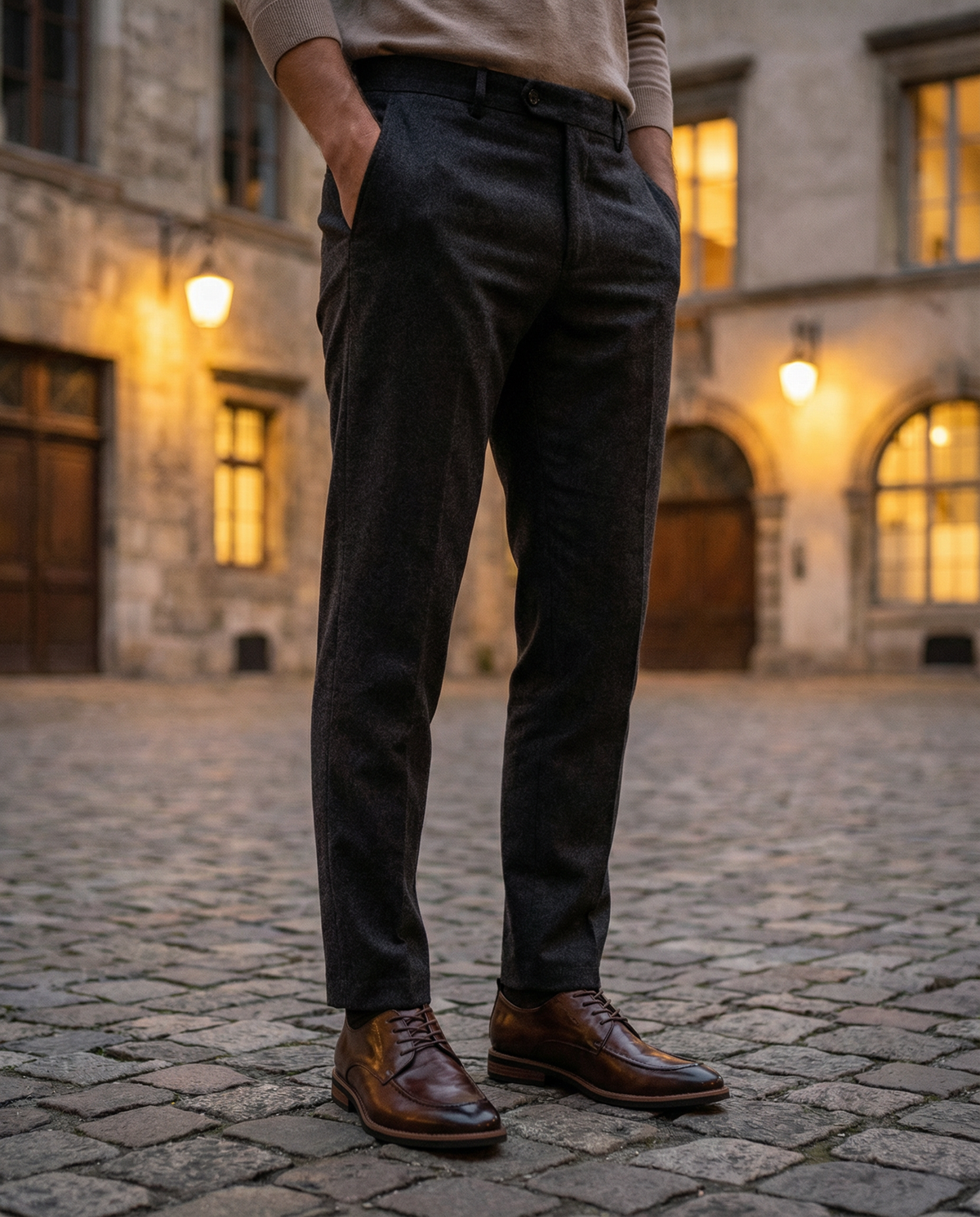 Leather Derby Shoes with Sturdy Sole