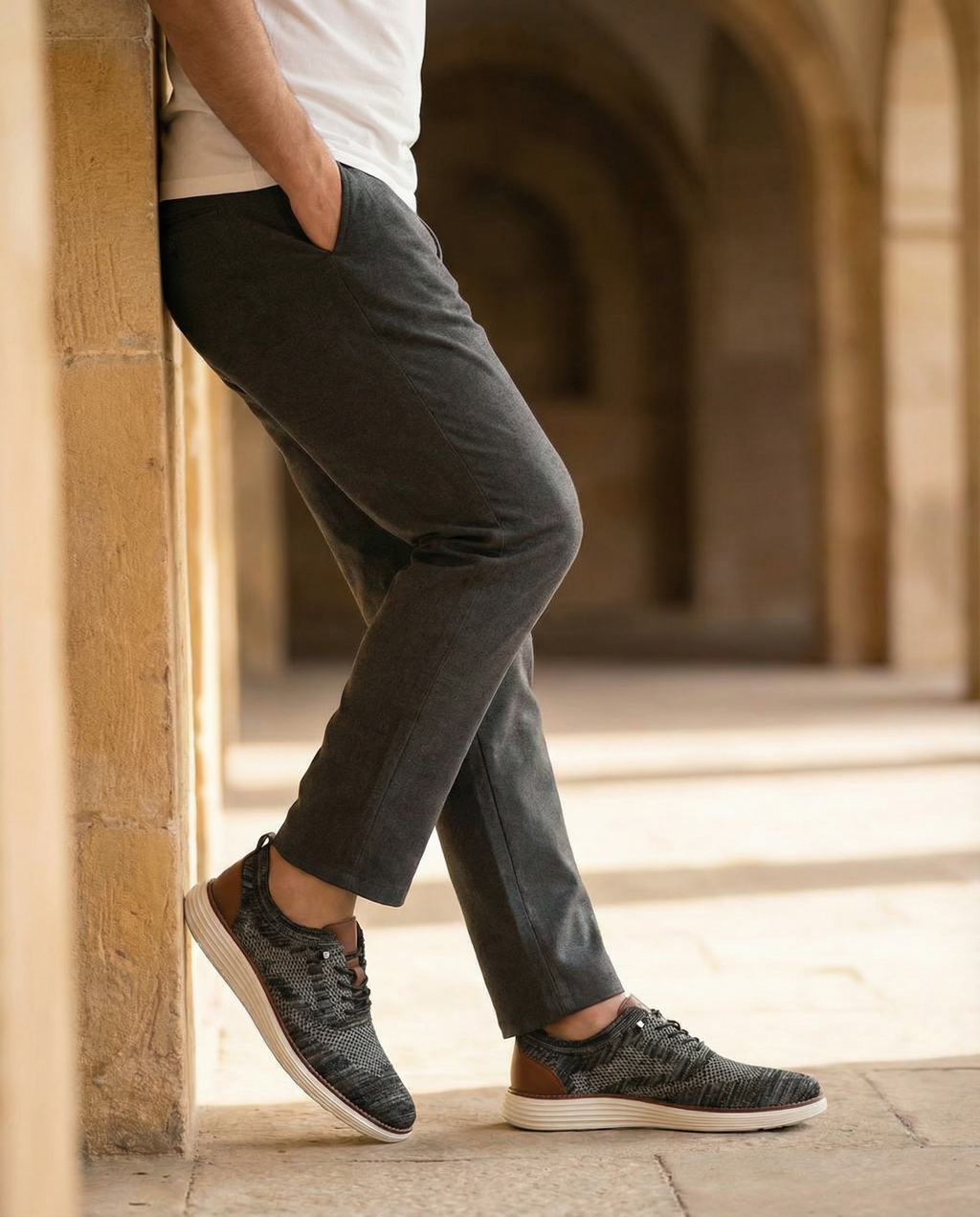 Air Mesh Shoes with Woven Detail