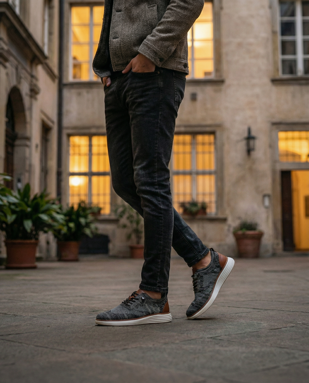 Air Mesh Shoes with Woven Detail