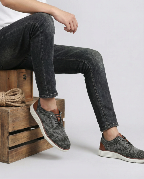 Air Mesh Shoes with Woven Detail