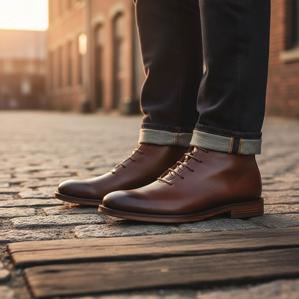 Full-Grain Leather Boots with Welted Construction