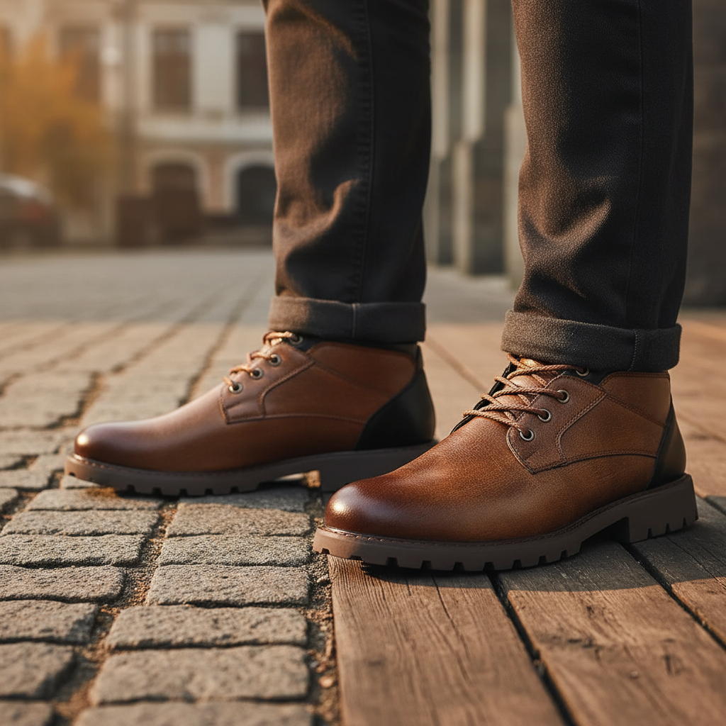 Full-Grain Leather Boots with Reinforced Stitching