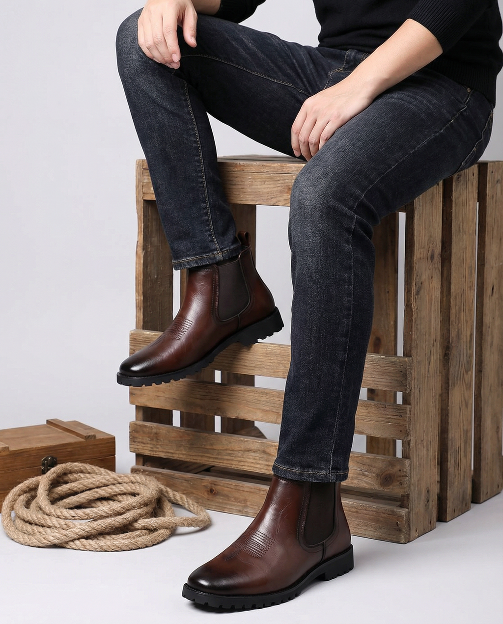 Leather Chelsea Boots with Broken-In Comfort