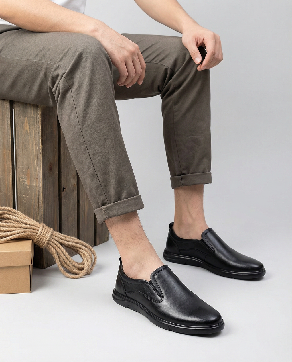 Leather Slip-On Shoes with All-Day Comfort