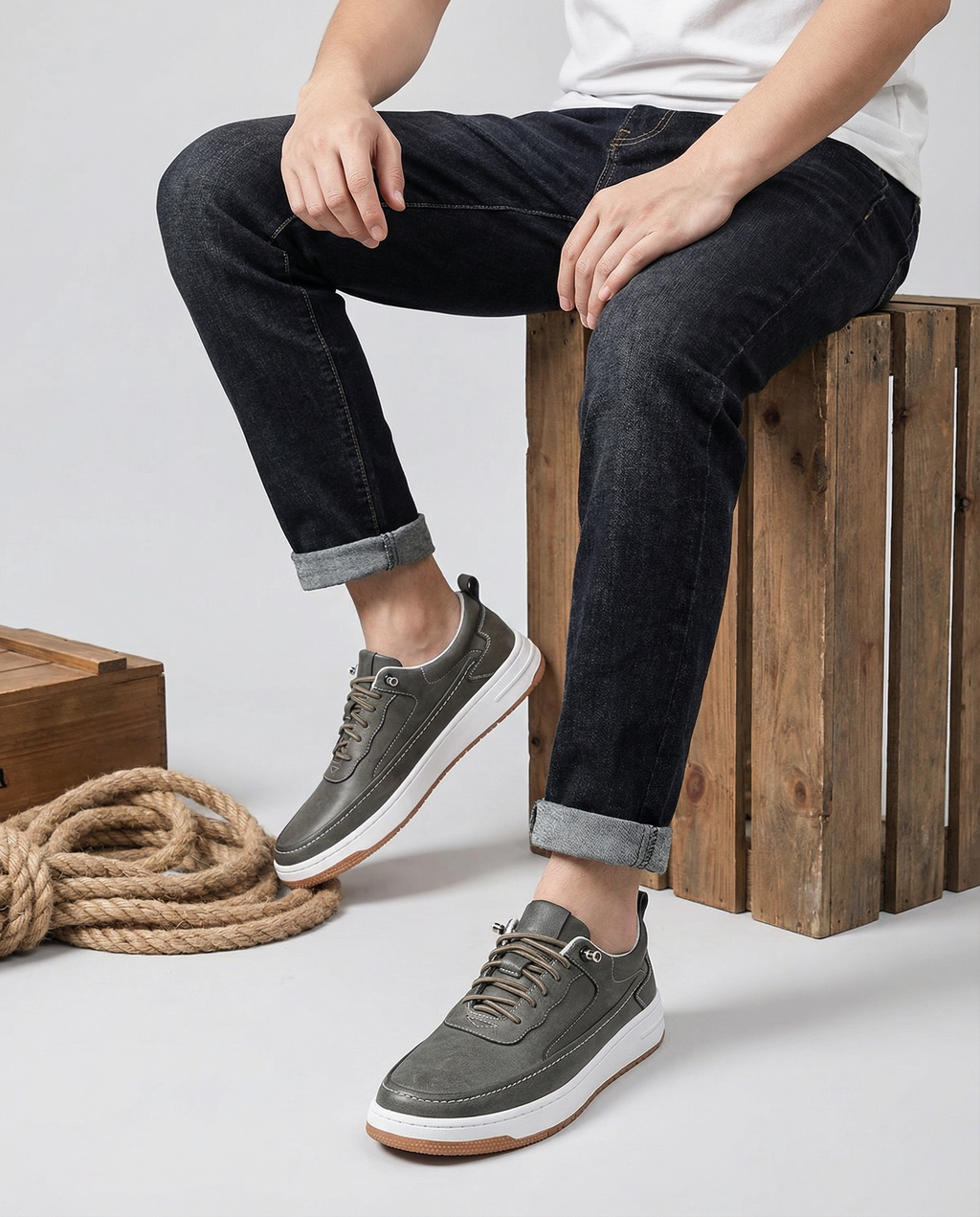 Casual Full-Grain Cowhide Leather Shoes