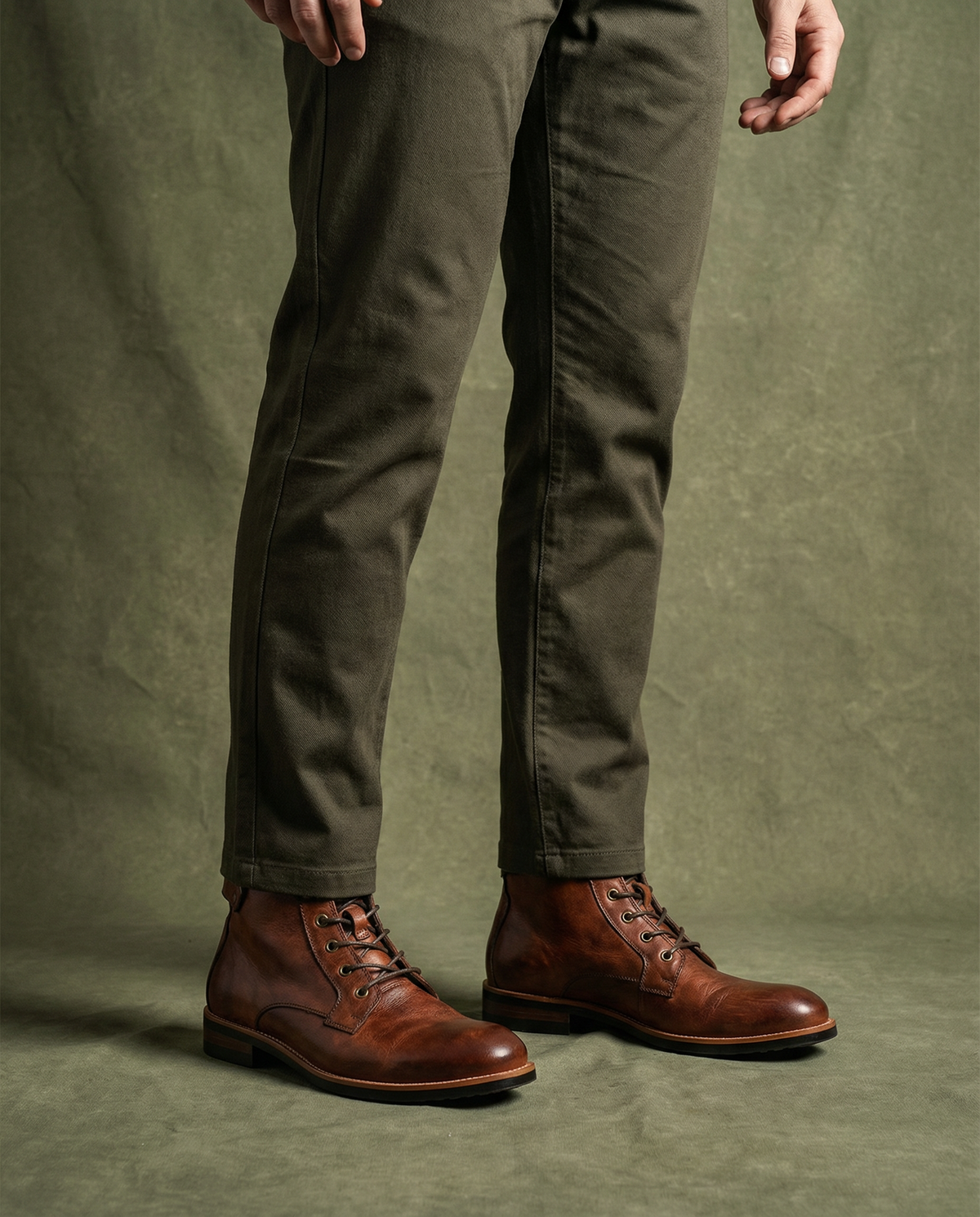 Rugged Cowhide Leather Boots