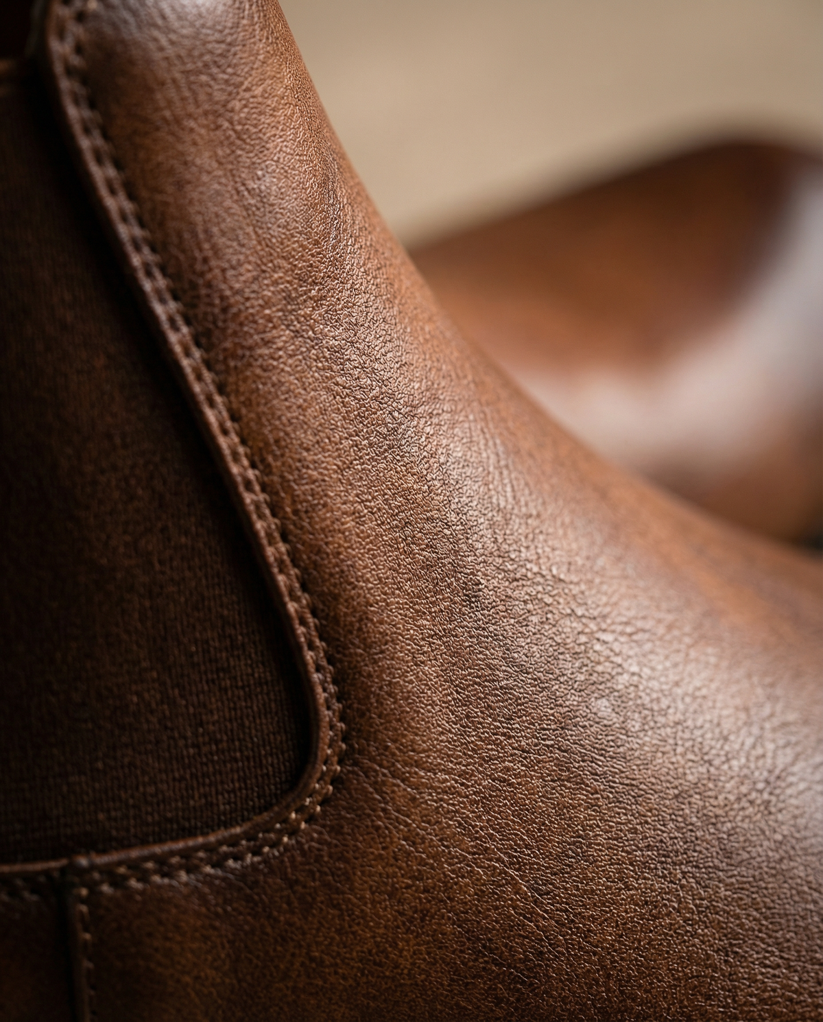 Full-Grain Leather Chelsea Boots with Elastic Side Panels