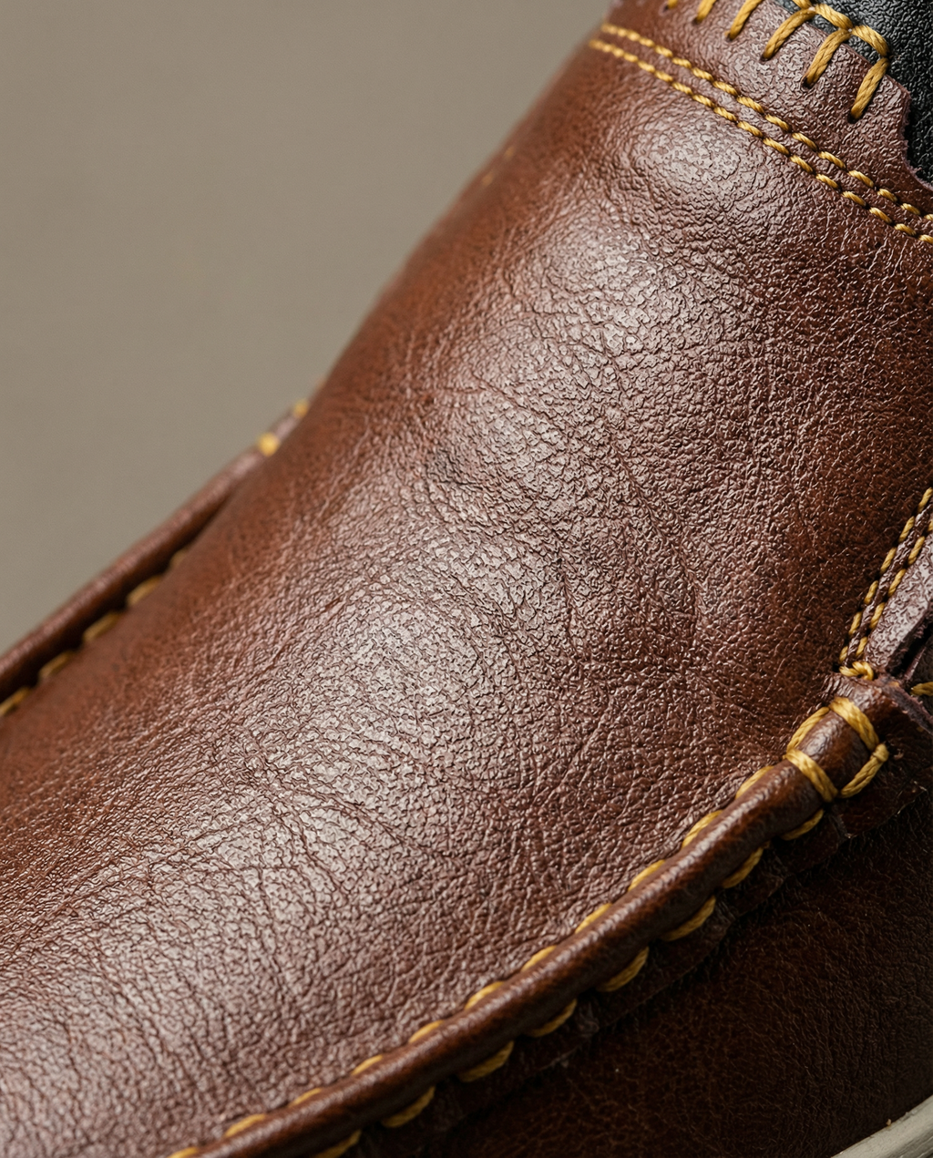 Leather Slip-On Shoes with Precision Stitching