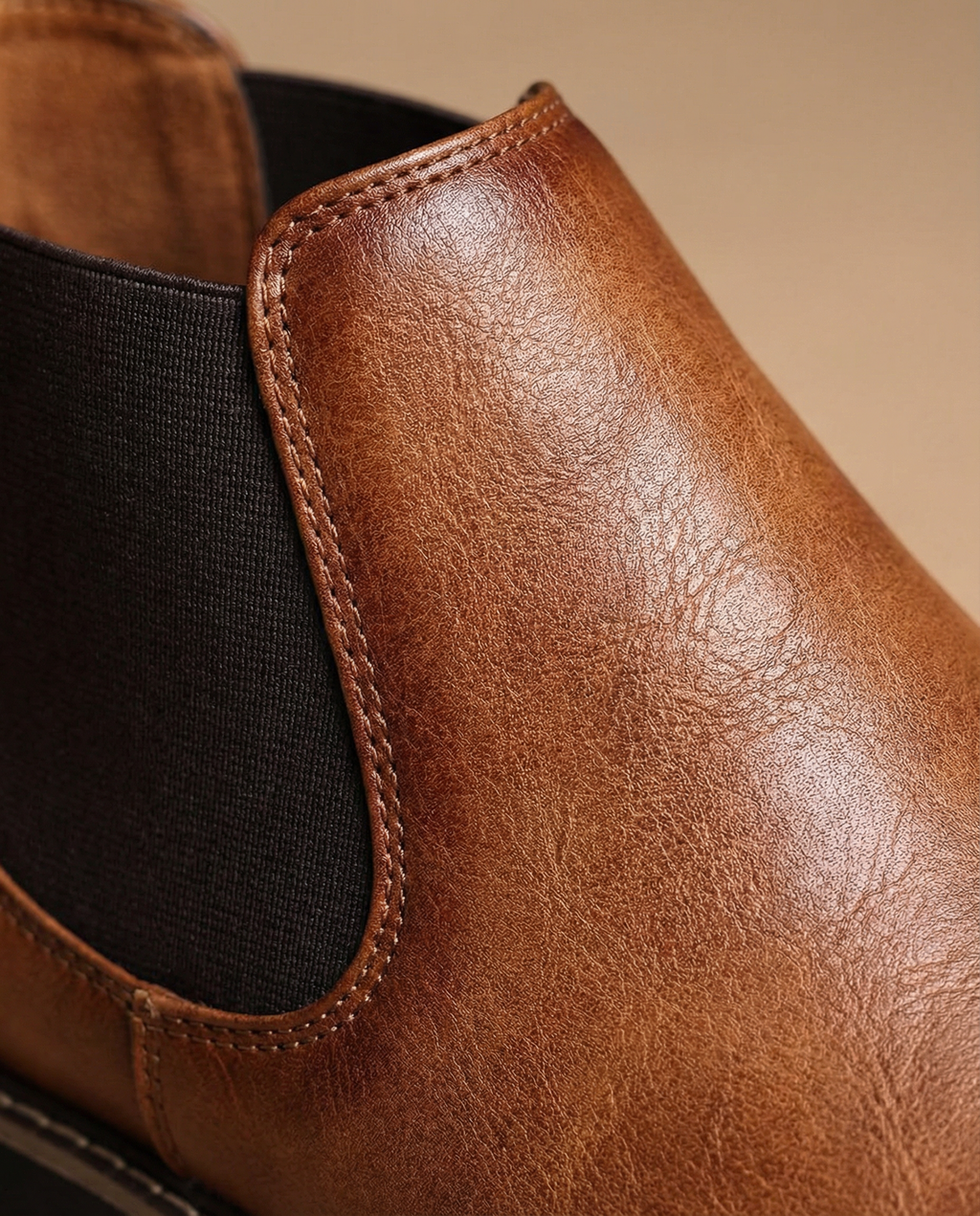 Leather Chelsea Boots with Elastic Side Panels and Broken-In Comfort
