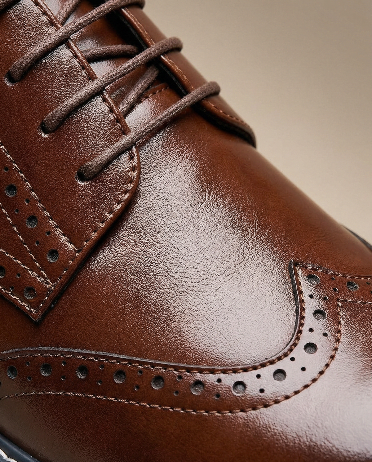 Leather Brogue Shoes with Woven Detail