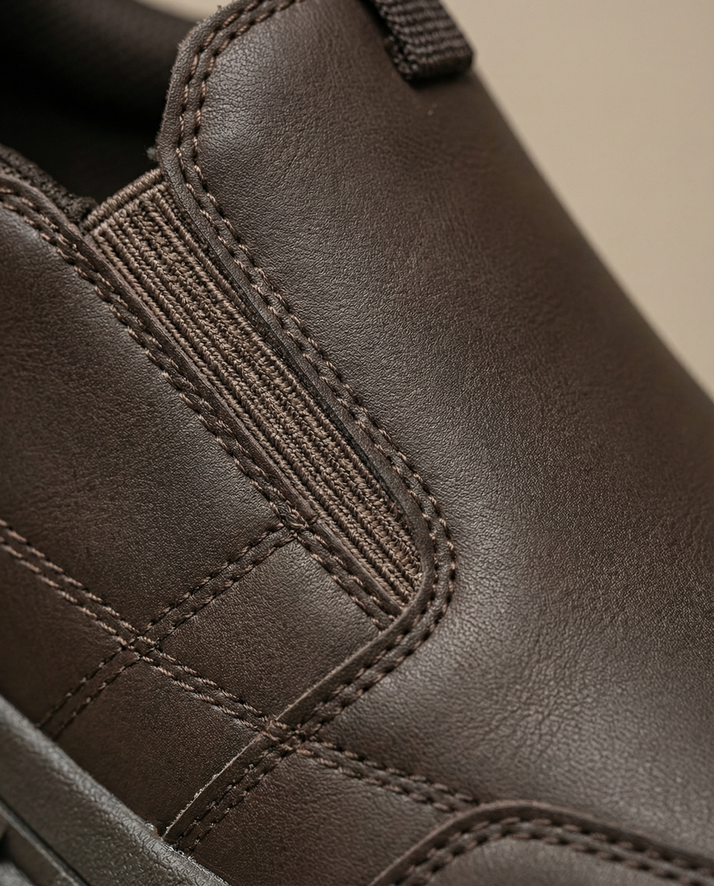Leather Slip-On Shoes with Lug Sole