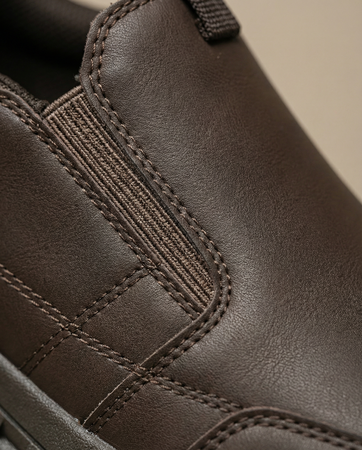 Leather Slip-On Shoes with Lug Sole