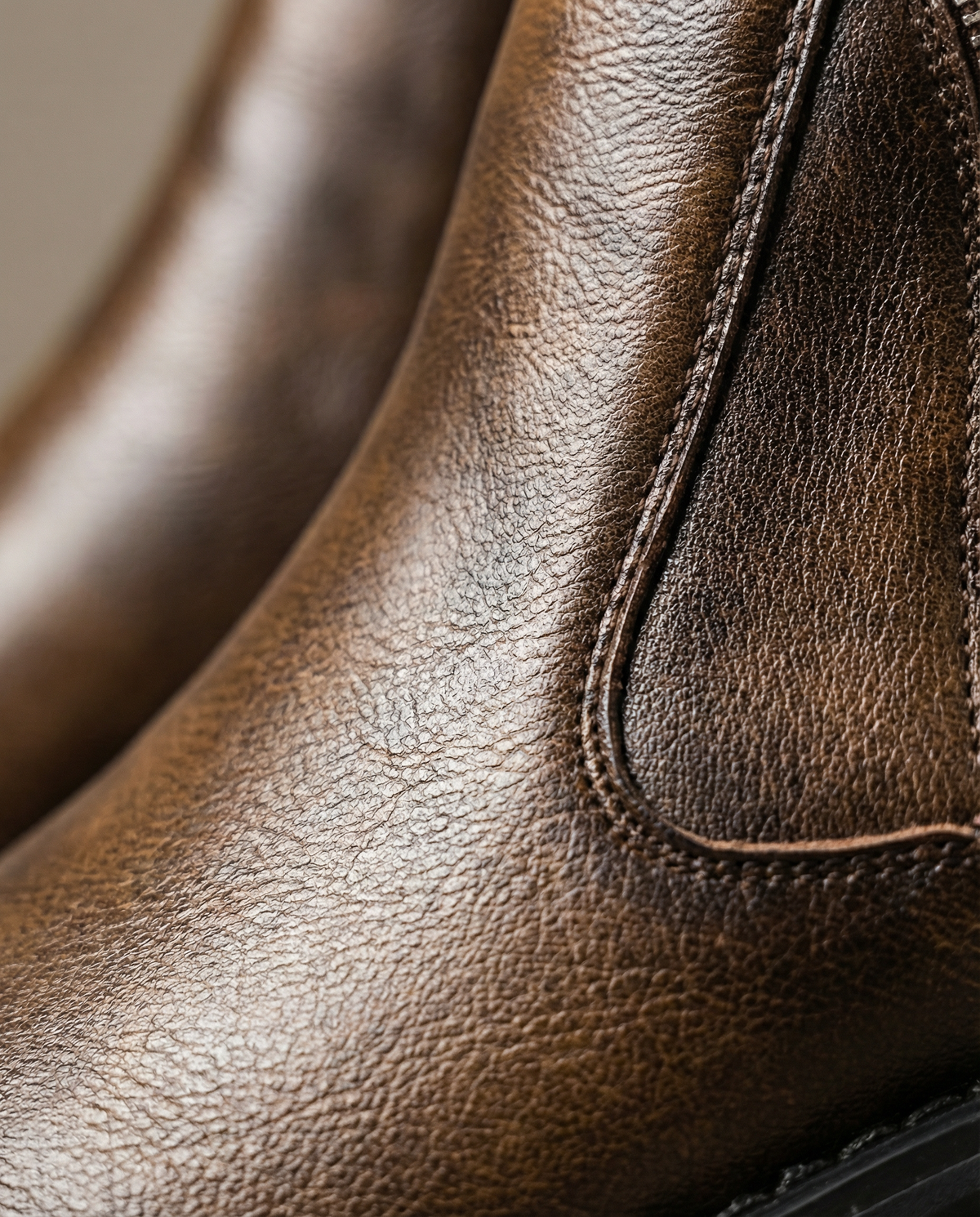 Full-Grain Leather Boots with Side Zipper