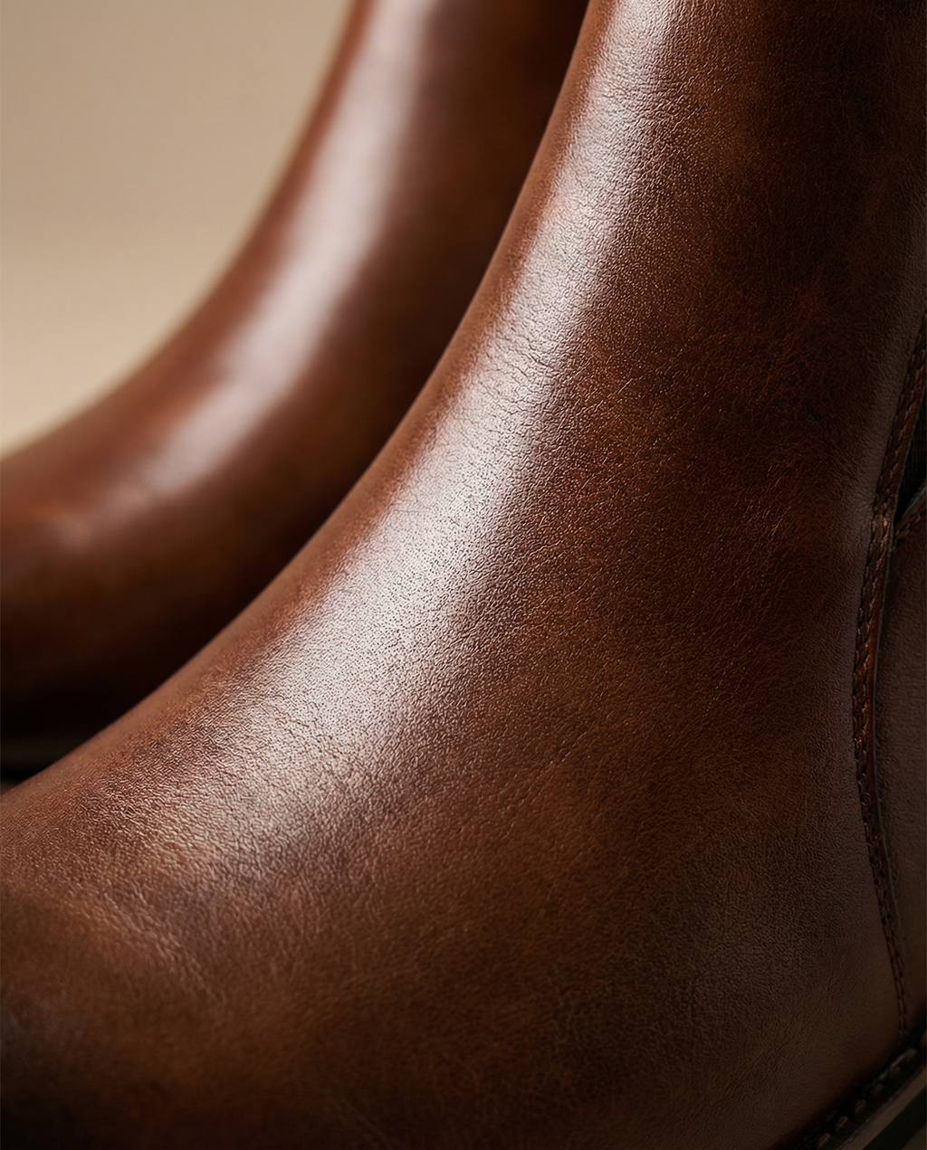 Leather Chelsea Boots with Side Zipper