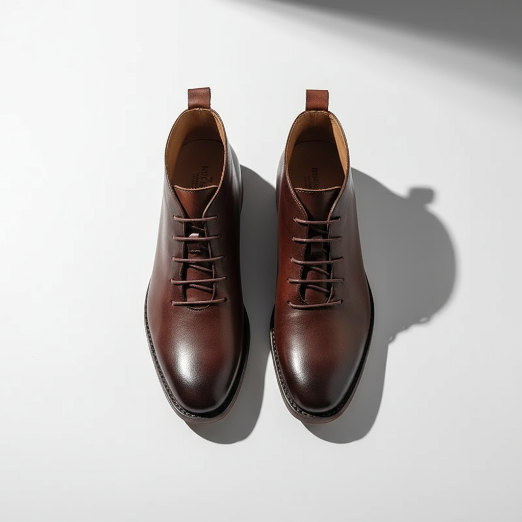 Full-Grain Leather Boots with Welted Construction