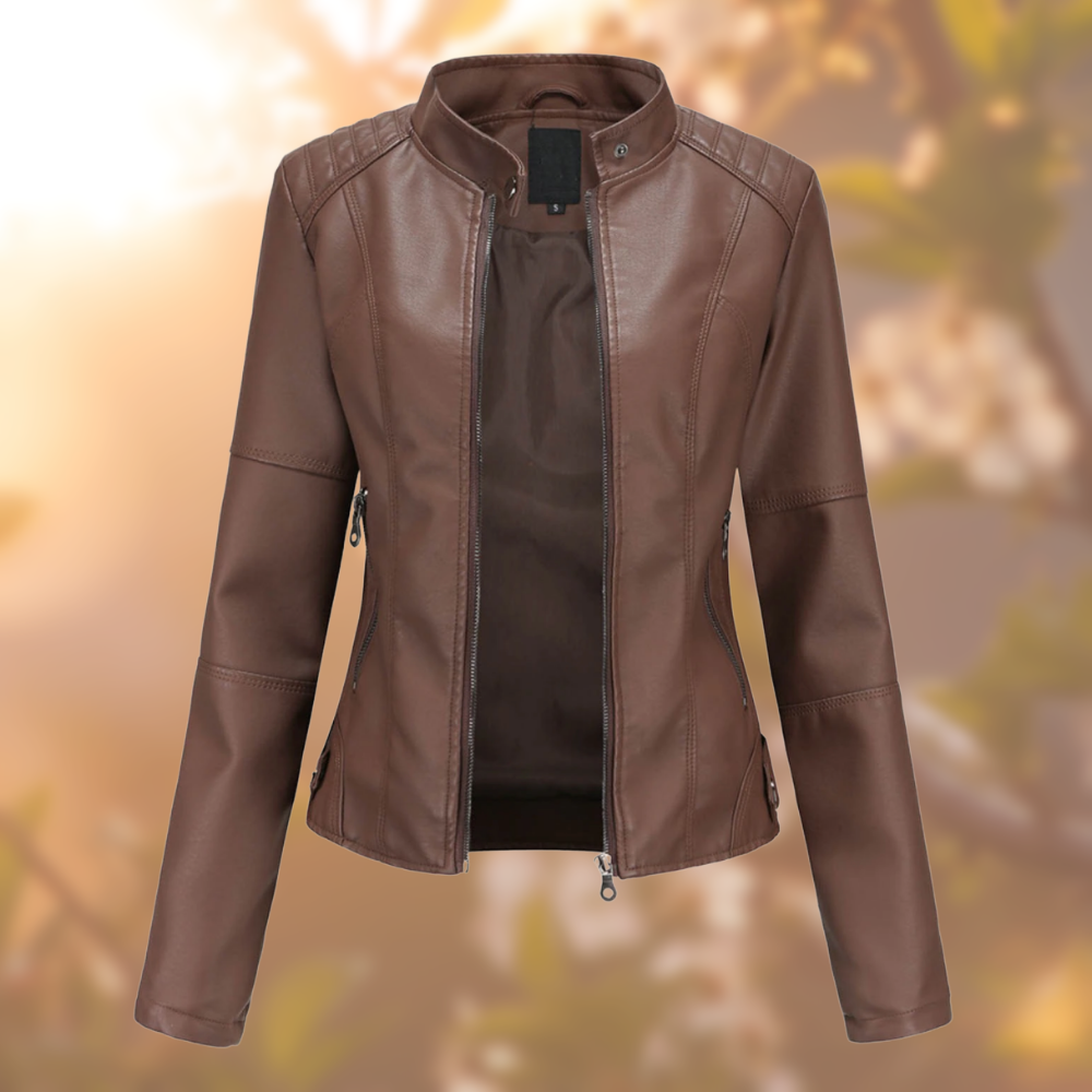 Simple Biker-Style Leather Jacket