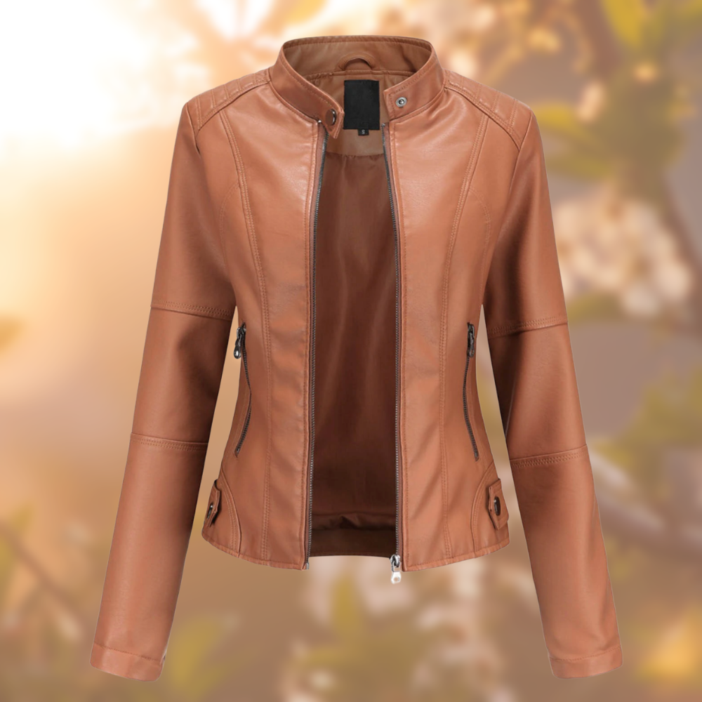 Simple Biker-Style Leather Jacket