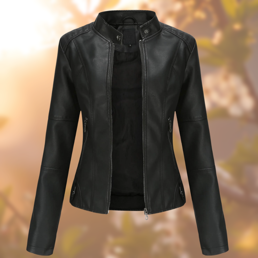 Simple Biker-Style Leather Jacket