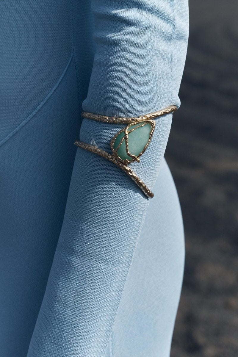 Statement Gemstones Textured Bracelet