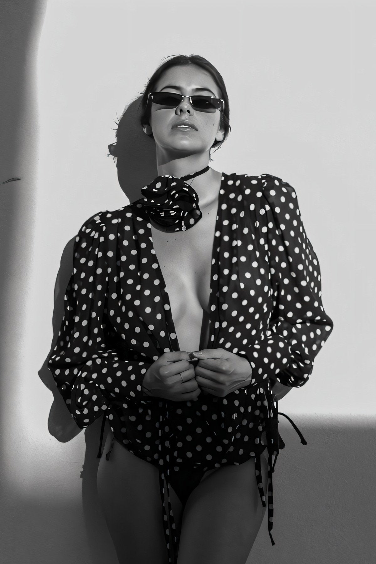 Modern Gilda Polka Dot Long Sleeve Blouse