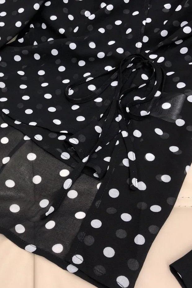 Modern Gilda Polka Dot Long Sleeve Blouse
