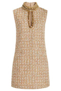 Modern Gill Tweed Embellished Mini Tweed Dress