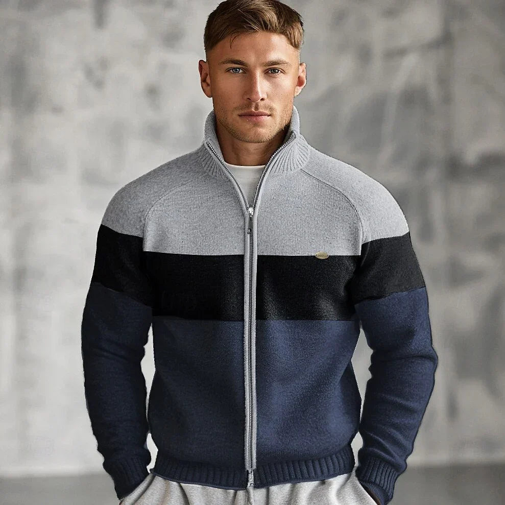 Breathable Knit Cardigan with Zip Front