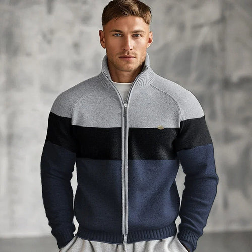 Breathable Knit Cardigan with Zip Front