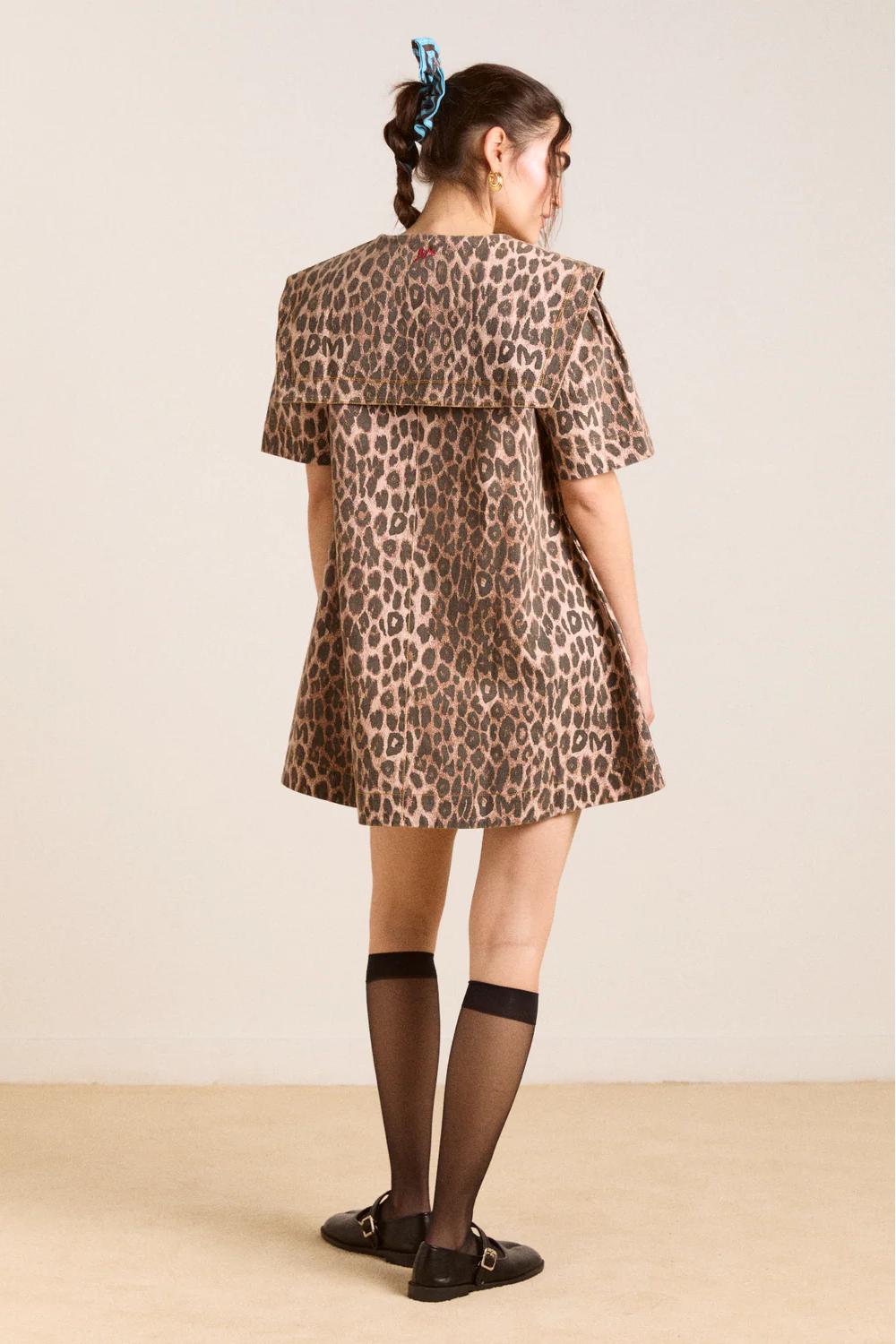 Leopard Print Mini-Length Dress