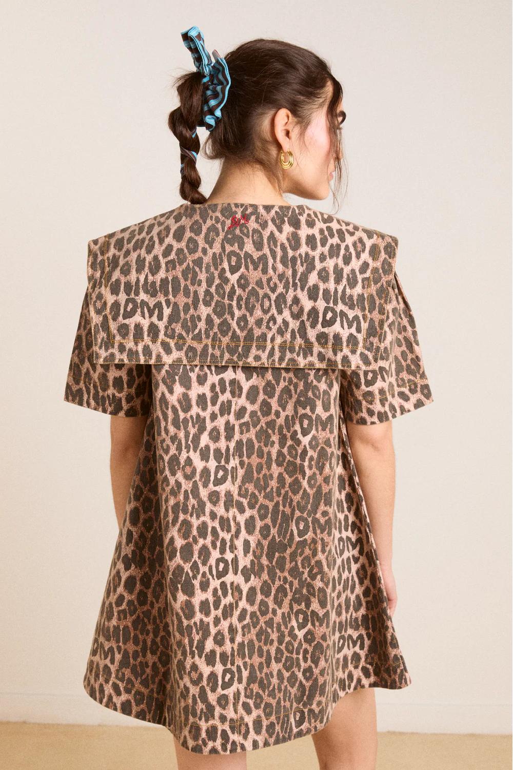 Leopard Print Mini-Length Dress