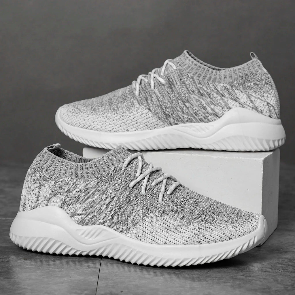 Mesh Knit Sneakers with Woven Detail