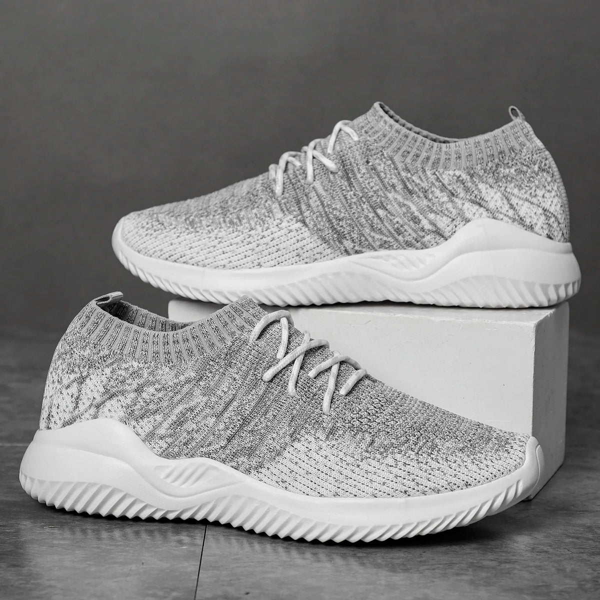 Mesh Knit Sneakers with Woven Detail