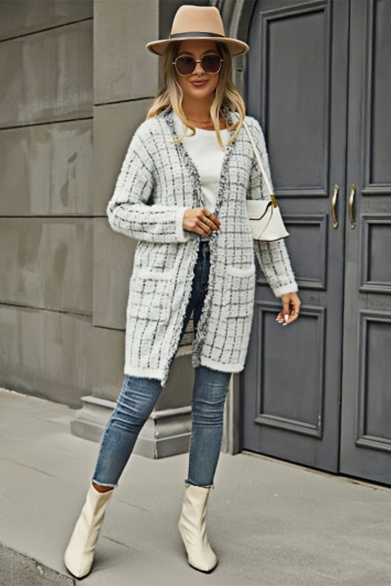 Pate Pocketed Knit Cardigan - Gray