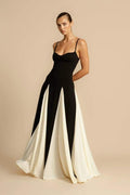 Modern Griselda Color Block Maxi Slip Dress