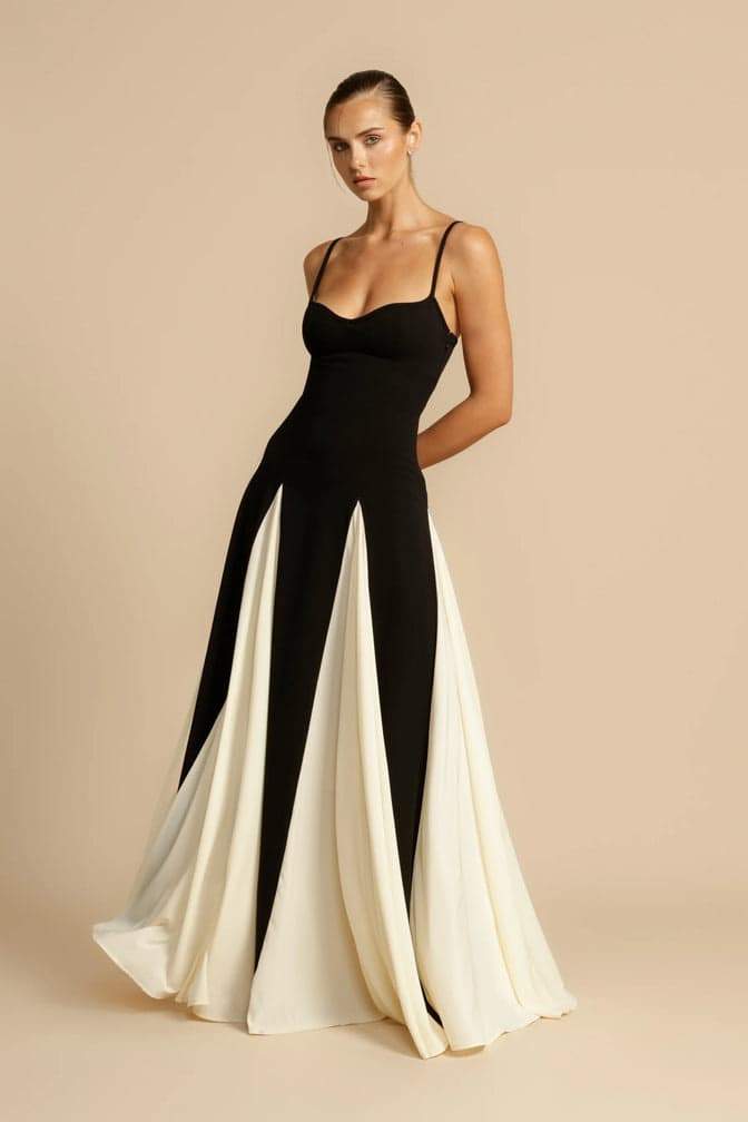 Modern Griselda Color Block Maxi Slip Dress